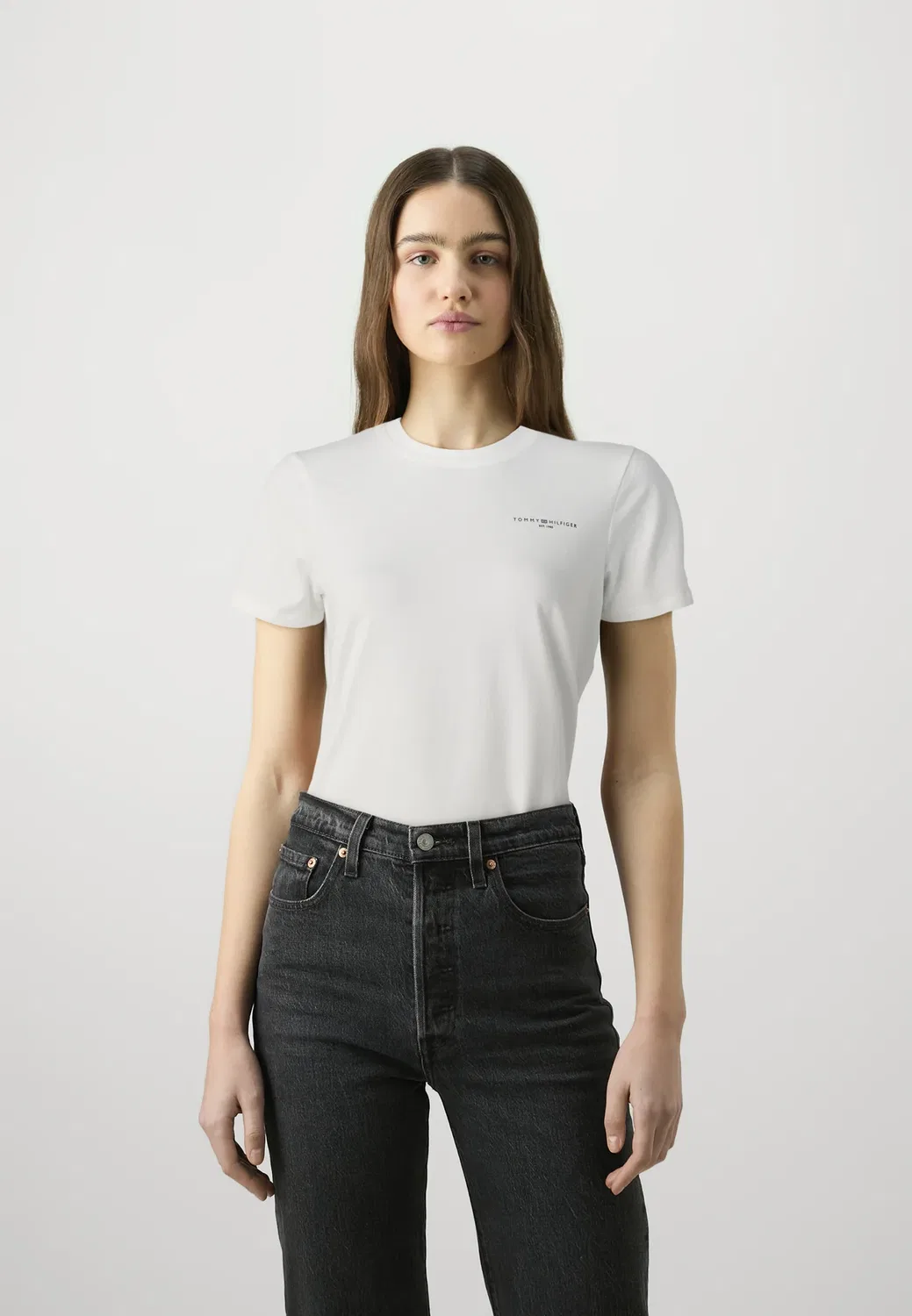 Мини-Логотип - базовая футболка Tommy Hilfiger, Ecru