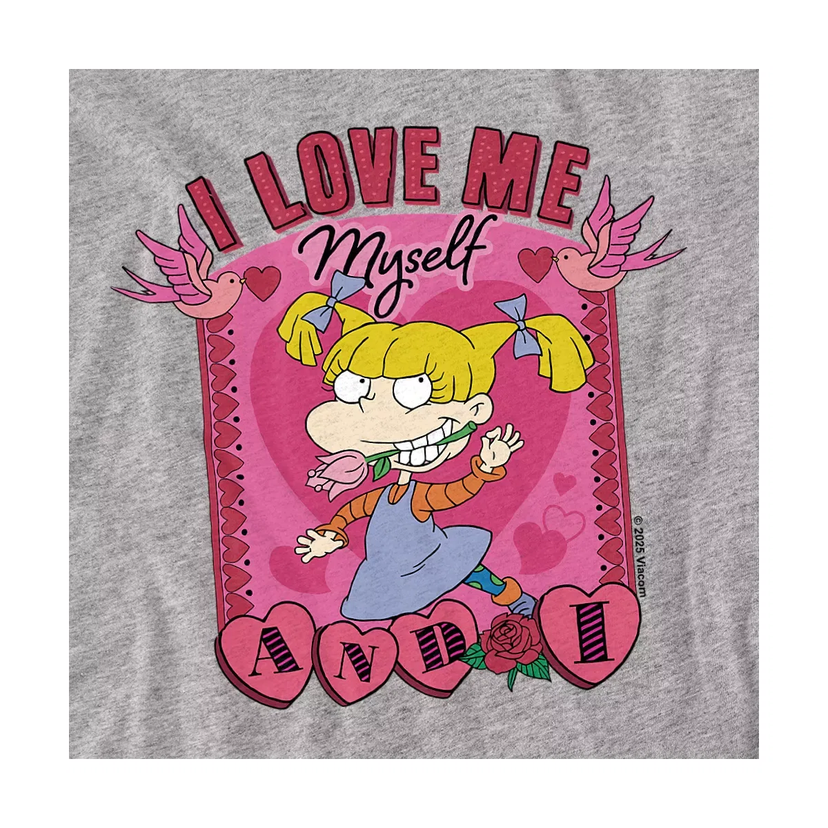 Детское боди с коротким рукавом Angelica I Love Me Myself And I Rugrats, Athletic Heather — фото 2