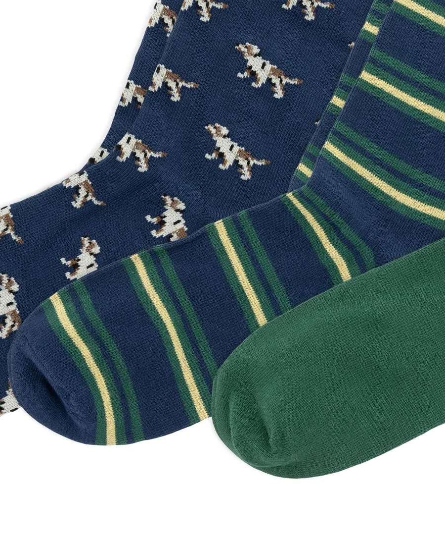 Комплект носков с принтом RL67 Polo Ralph Lauren, Dark Green Multi — фото 3
