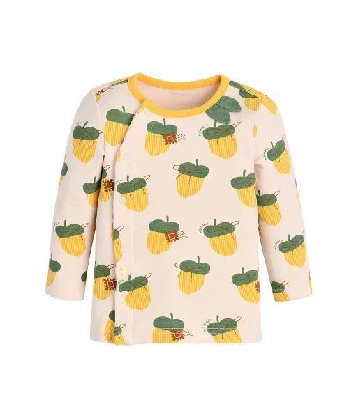 Детский комплект пижамы с принтом желудей, модель Treat Tops & Pants, moimoln, Yellow — фото 2
