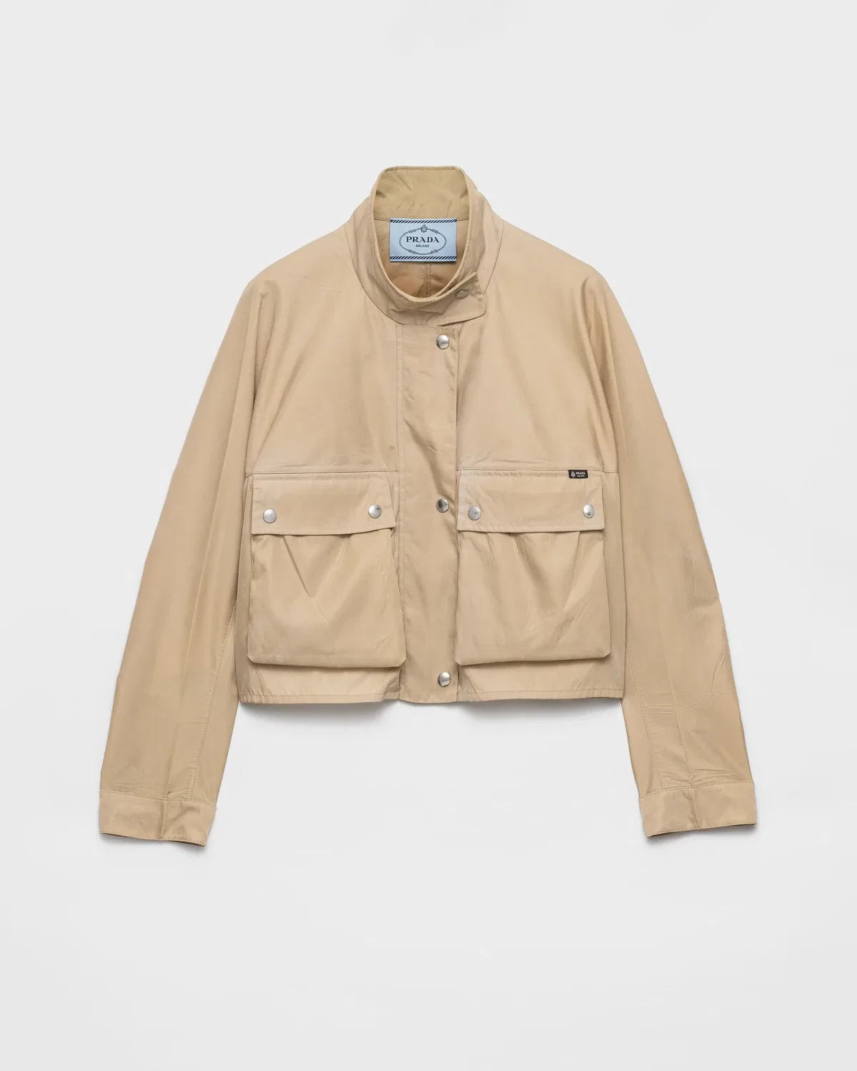Куртка из стираного Re-Nylon Prada, бежевый