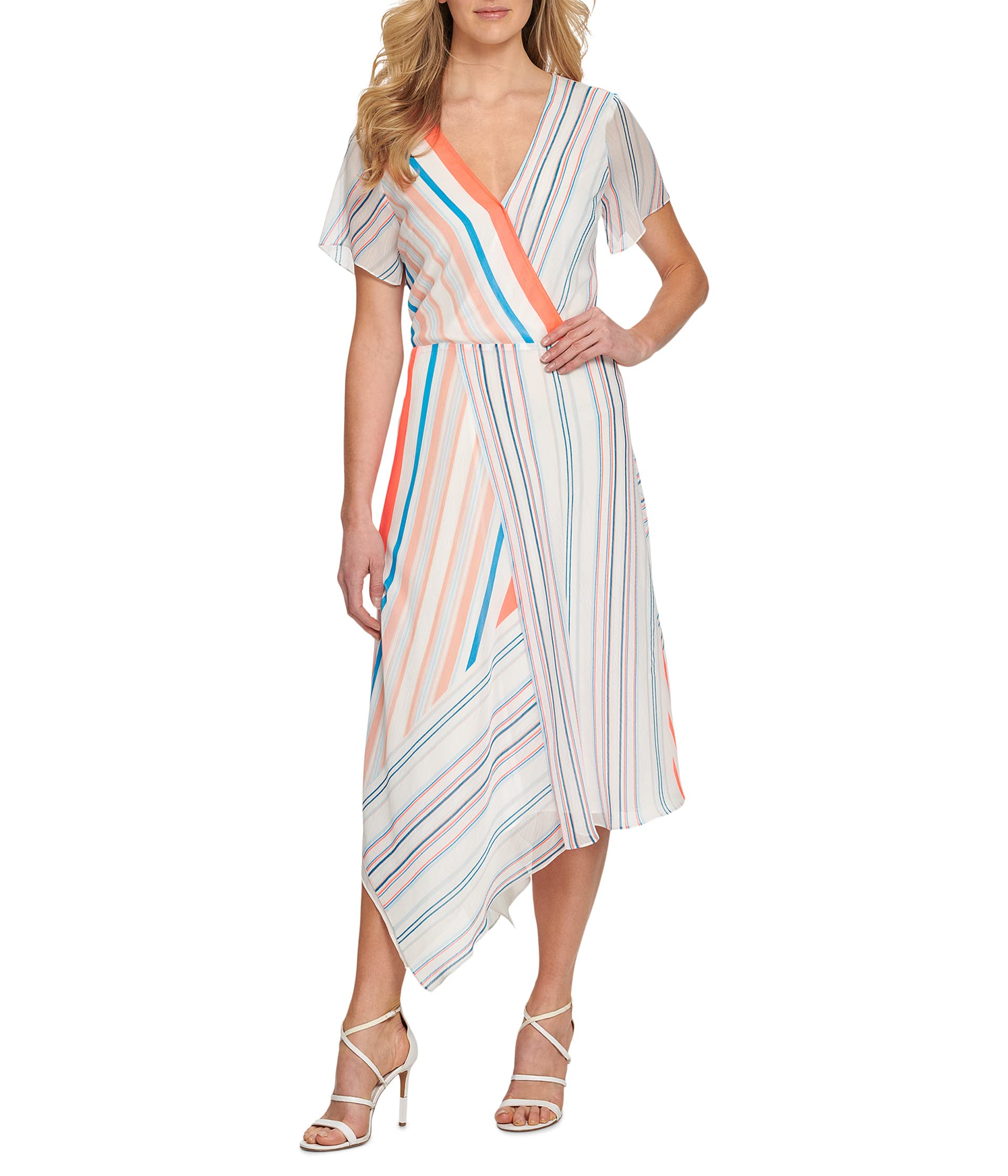 

Платье DKNY, Printed Short Sleeve Front Wrap Dress