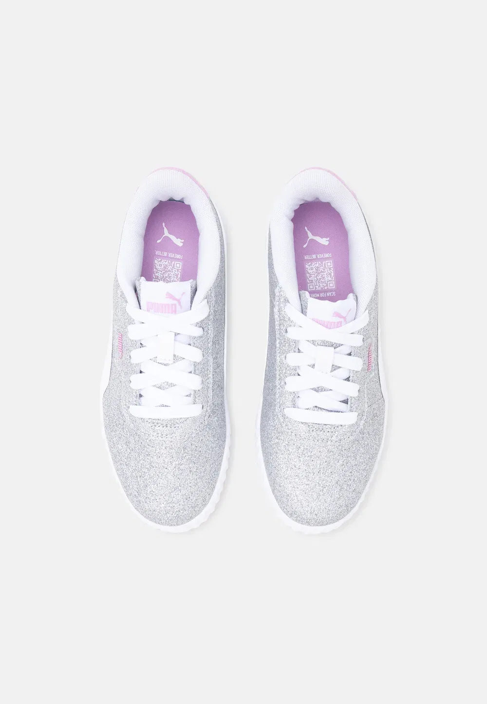 Кроссовки Carina 3.0 glitz унисекс Puma, Silver-Coloured/White — фото 4