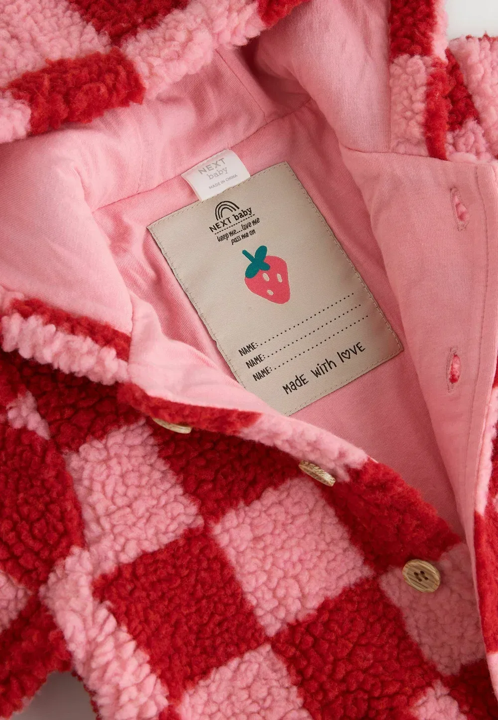 Комбинезон-Пижама для малышей стандартного кроя Next, Pink And Red Checkerboard — фото 4