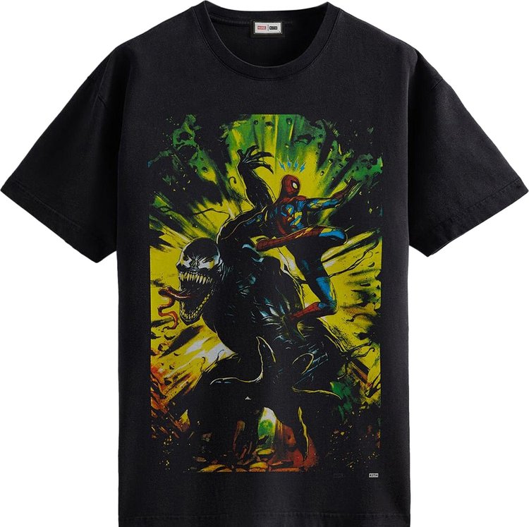 

Футболка Kith For Spider-Man Venom Battle Vintage Tee 'Black', черный