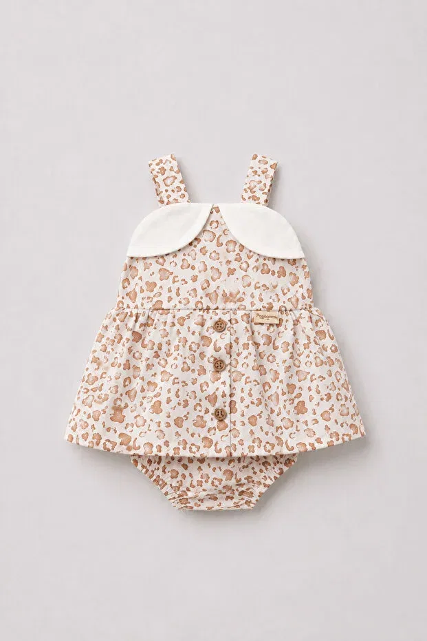 Детское платье для девочек с принтом Leopard patterned bandana romper baby dress Pmini, Leopard — фото 2