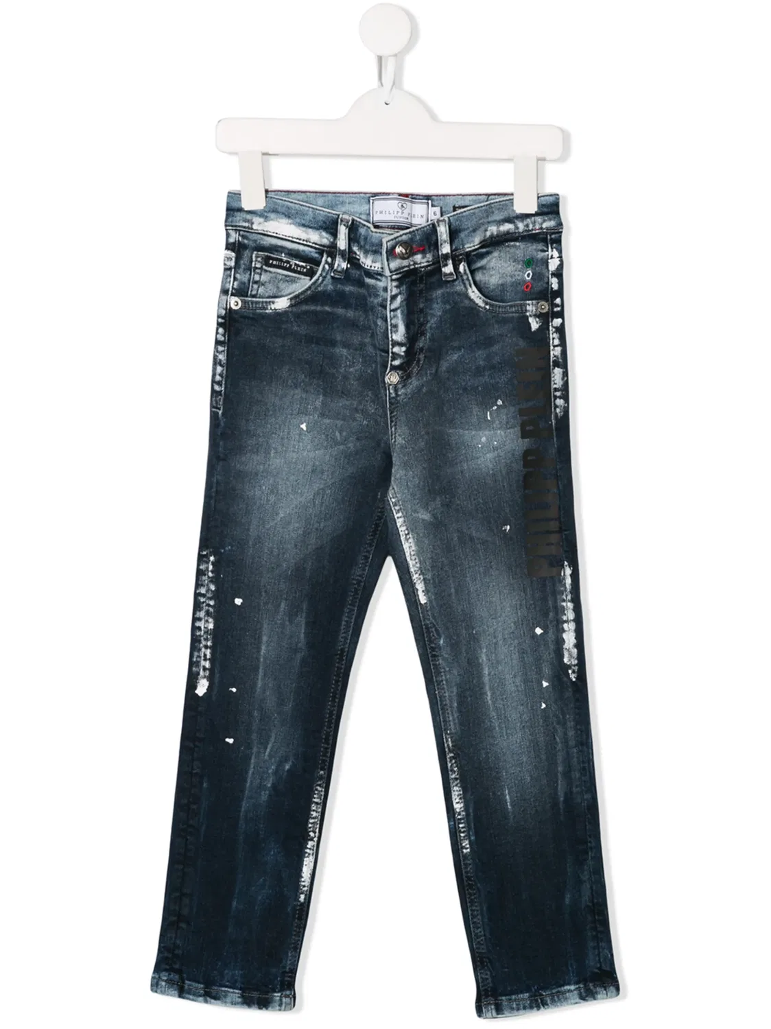 Джинсы с крапинами Philipp Plein, синий