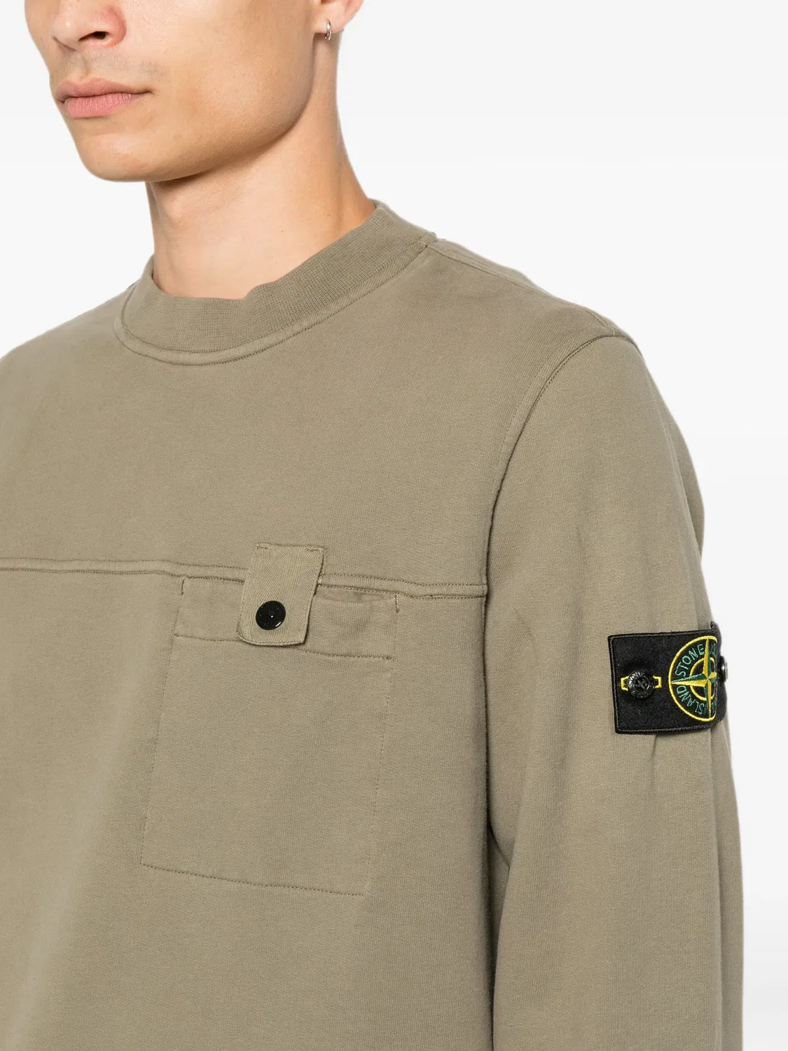 Stone Island Свитшот с нагрудным карманом, зеленый — фото 2