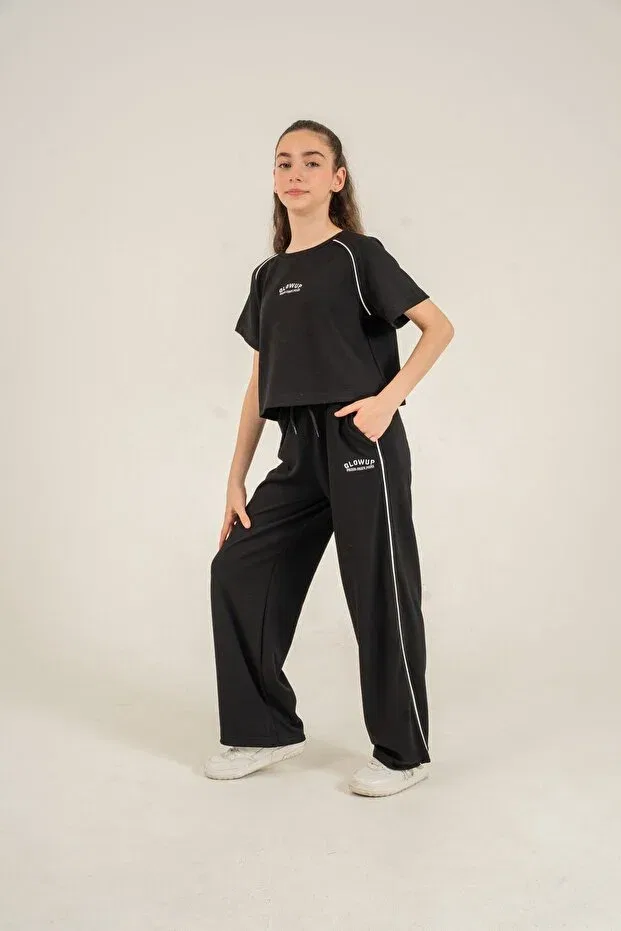 Детский комплект для девочек с вышивкой Glowup Dreams Mışıl Kids, Black — фото 3