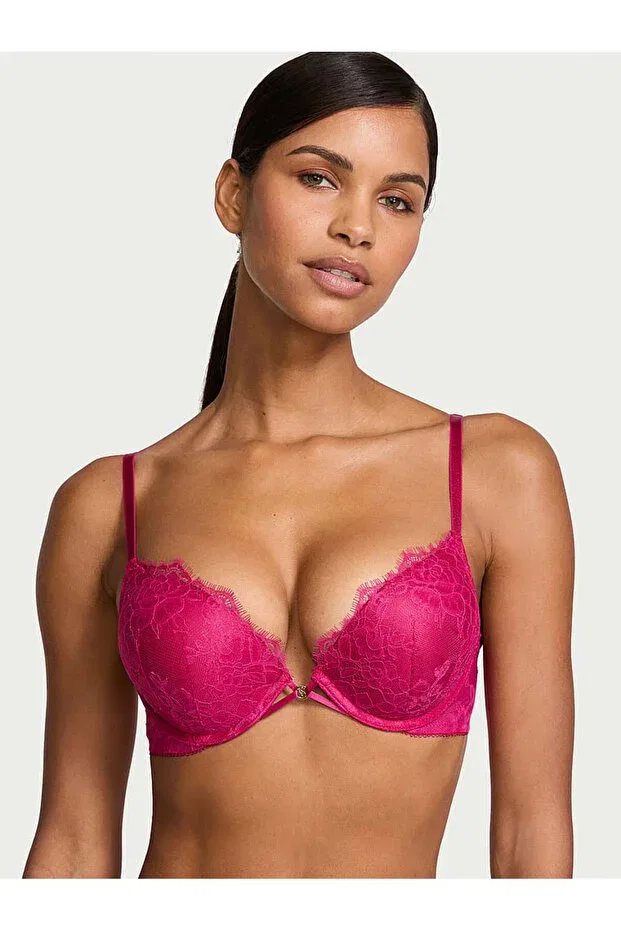 Женский бюстгальтер с кружевом Bombshell rose lace push-up bra Victoria'S Secret, Cherry Blossom
