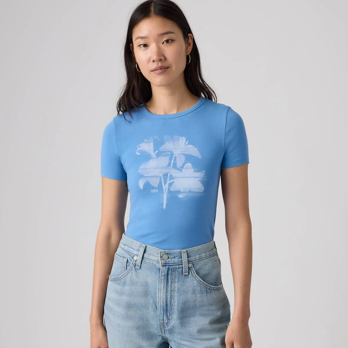 Футболка с длинными рукавами Hayes Levi's, Blurry Lillies Hayes Parisian Blue - Blue