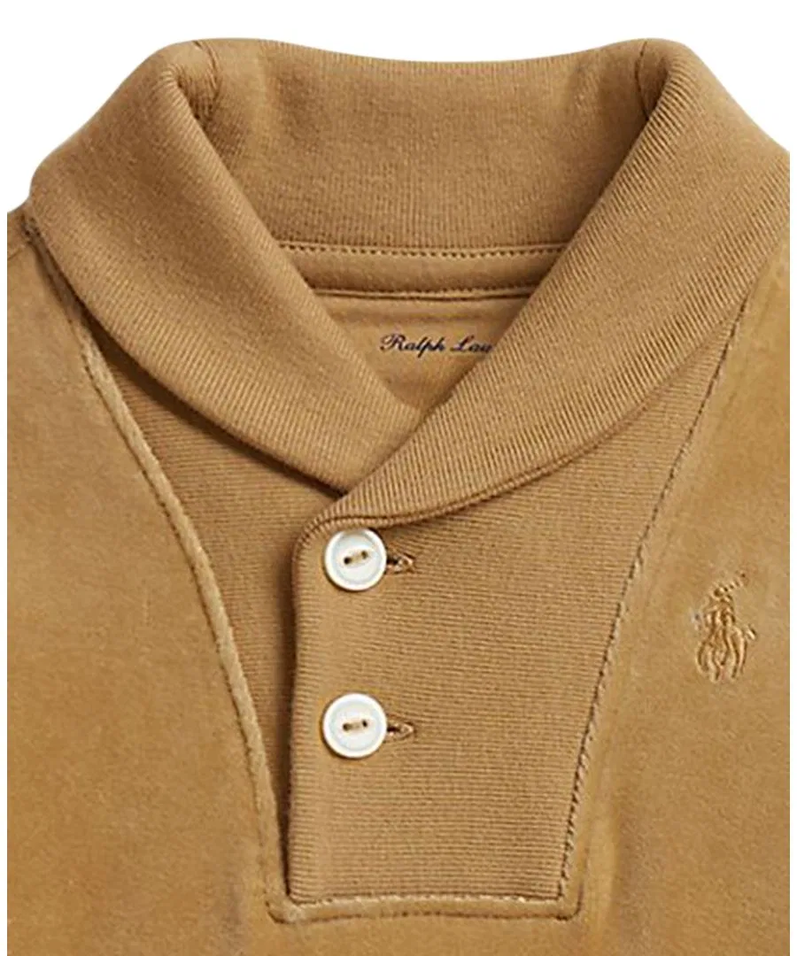 Комплект из свитшота и джоггеров на малыша, с вышивкой Pony Polo Ralph Lauren, Camel — фото 3
