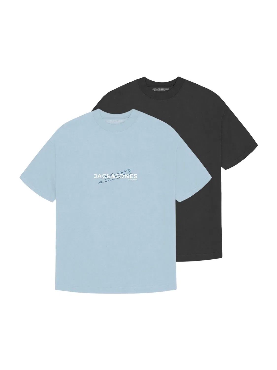 Футболка с принтом, 2 шт., Jack & Jones Junior, синяя