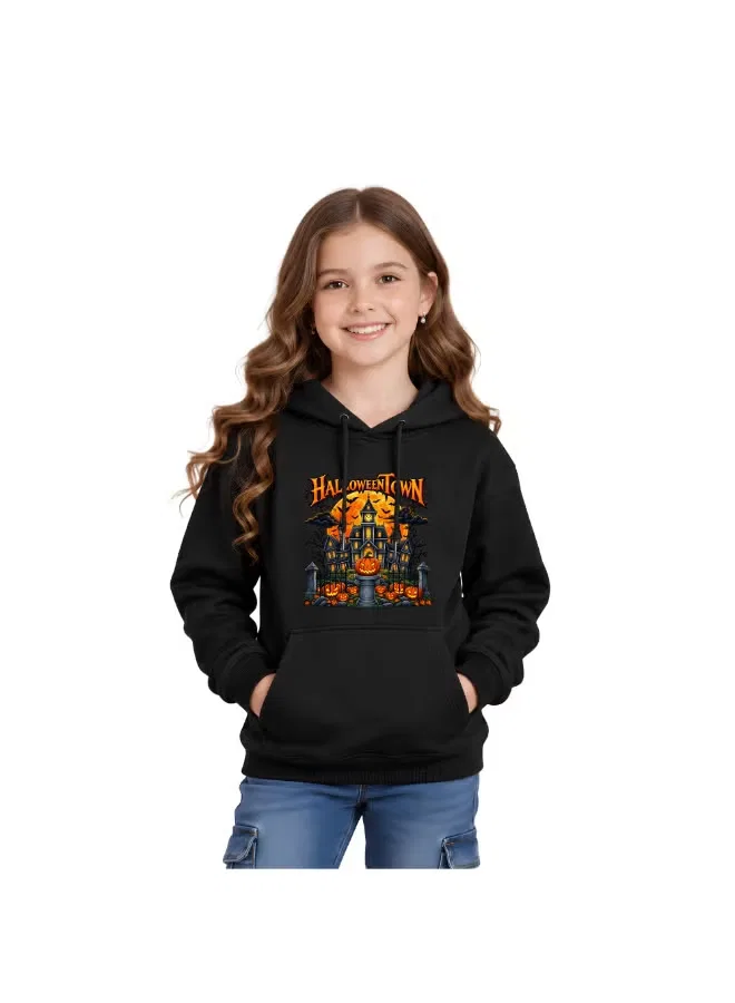 Худи с принтом на Хэллоуин хлопковое Printshop4Me, черный