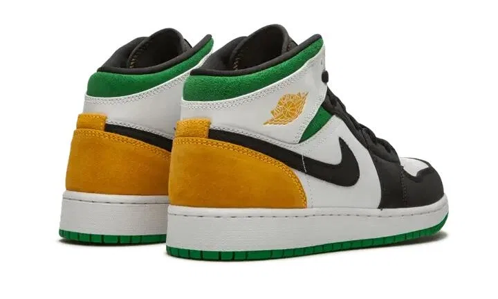 Детские кроссовки с принтом Air Jordan 1 Mid SE Jordan, Weiß Laser Orange Lucky Green — фото 3