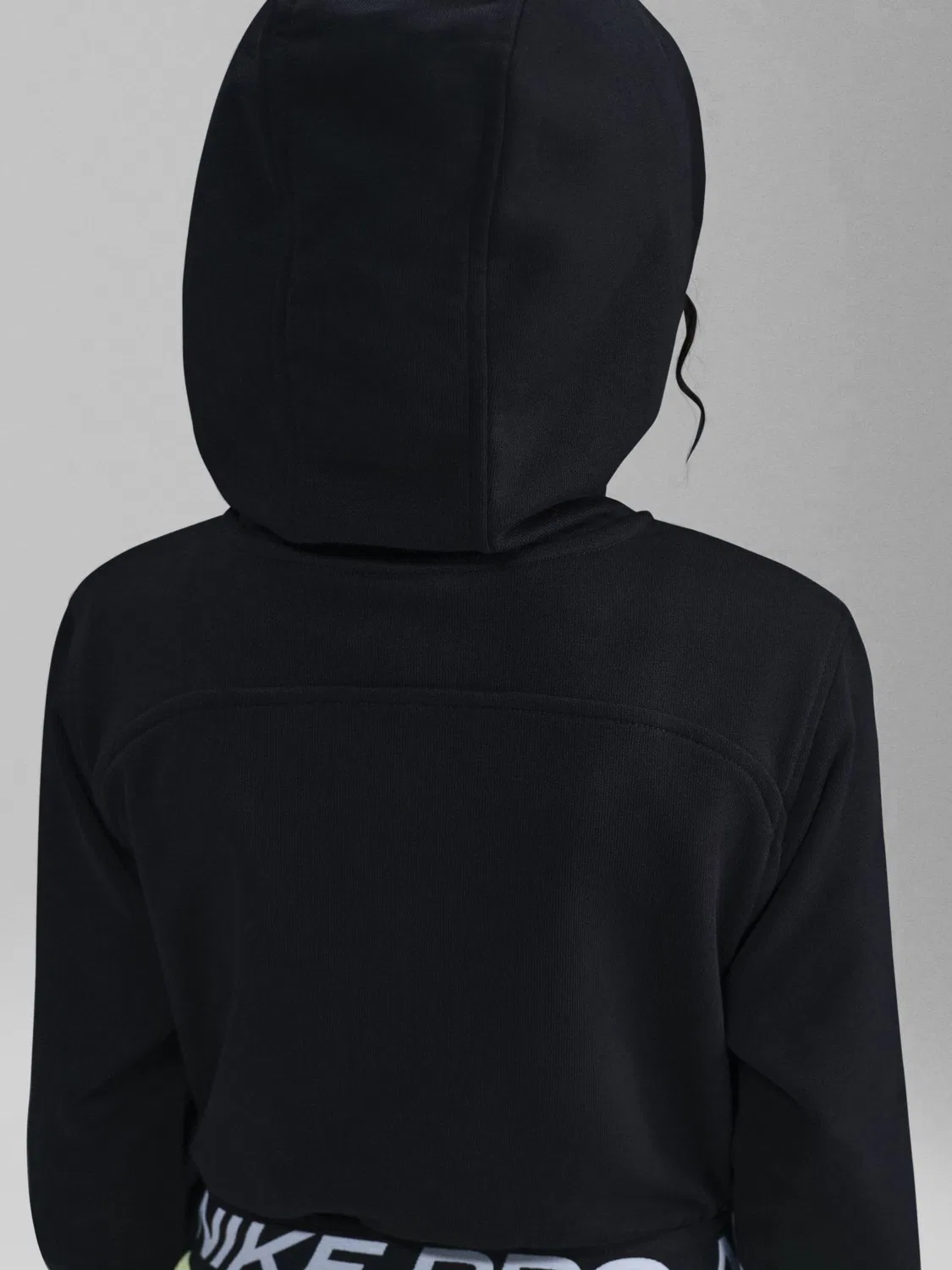 Худи Nike Pro Dri-FIT Cropped Fleece, черный — фото 3