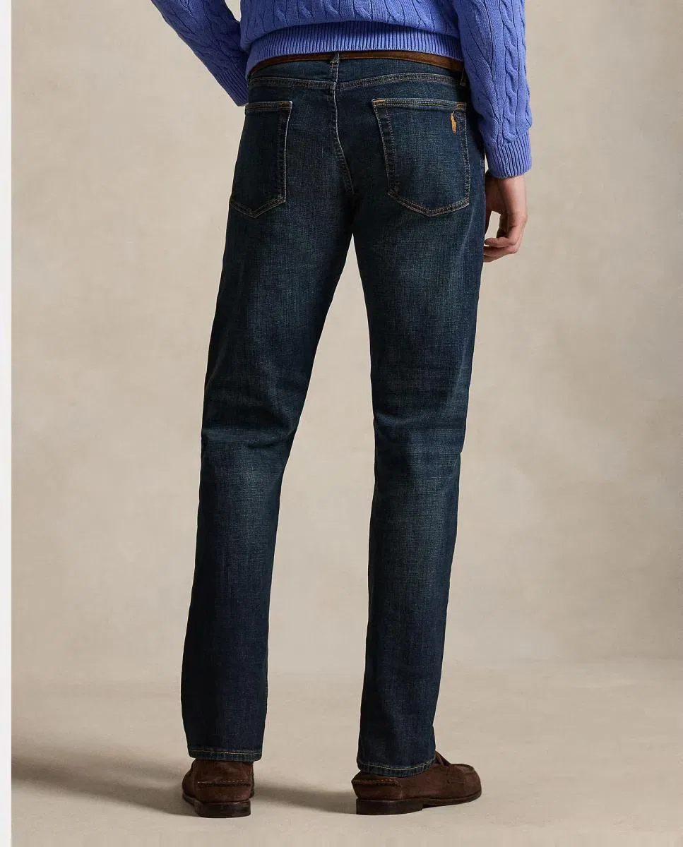 Мужские джинсы, Elásticos Murphy Stretch Straight Fit, Polo Ralph Lauren, Azul índigo — фото 3