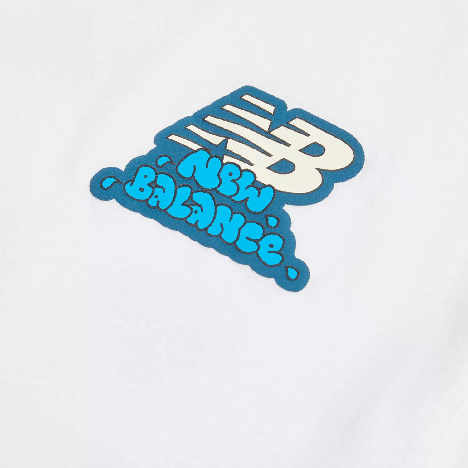 Детская футболка с принтом Sticker Pack Logo New Balance, Bright White — фото 3