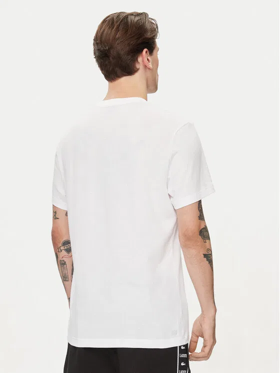 Футболка Lacoste Regular Fit, круглый вырез, белый — фото 3