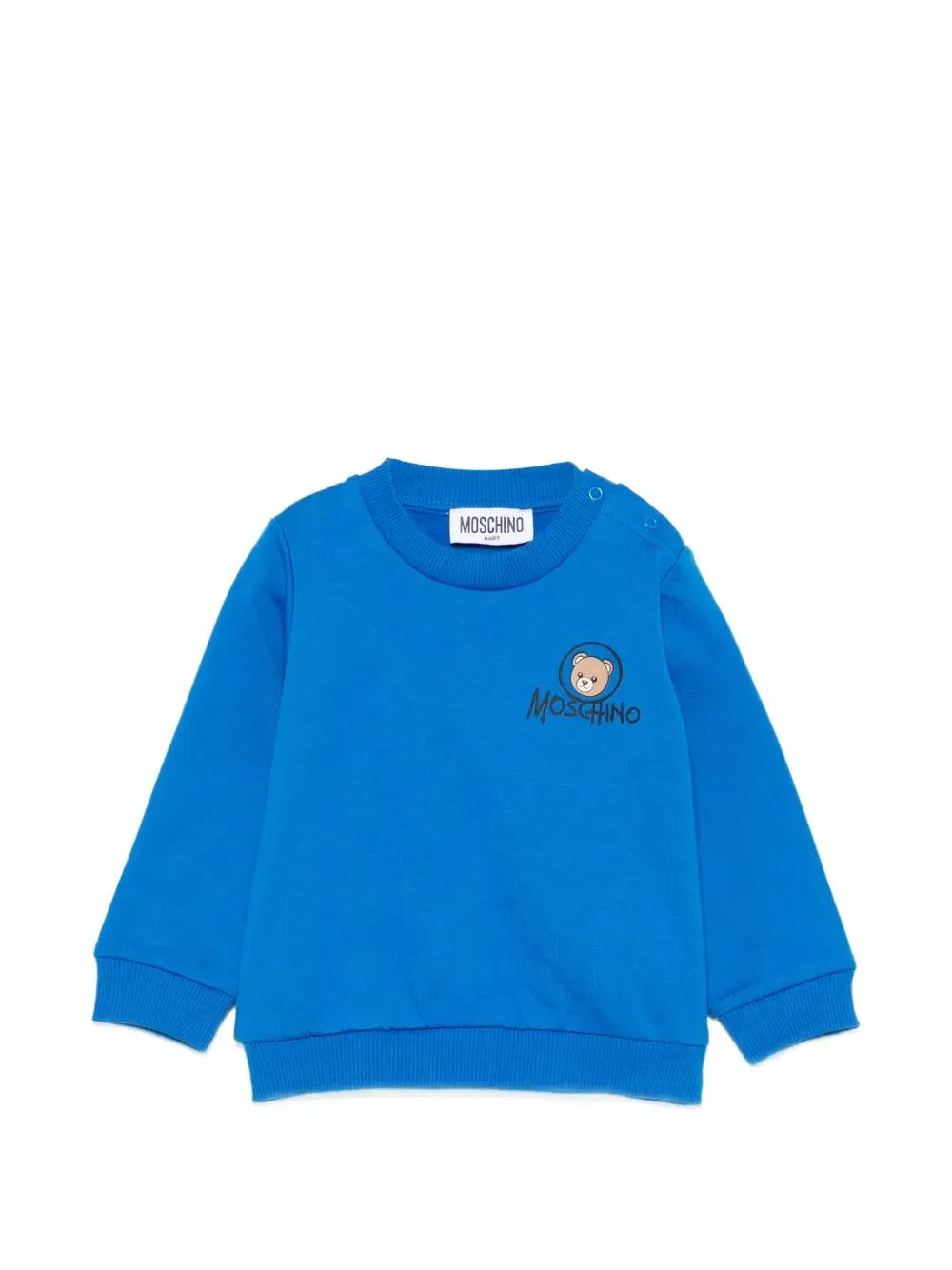 Свитшот на плечевых пуговицах Teddy Bear Moschino Kids, синий