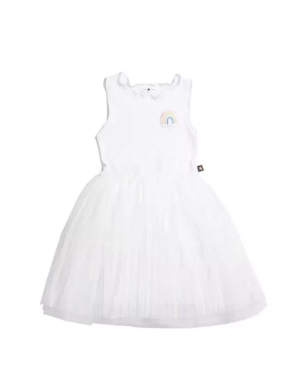 Детское платье для девочек с принтом Chloe Rainbow Tutu Dress Petite Hailey, Ivory