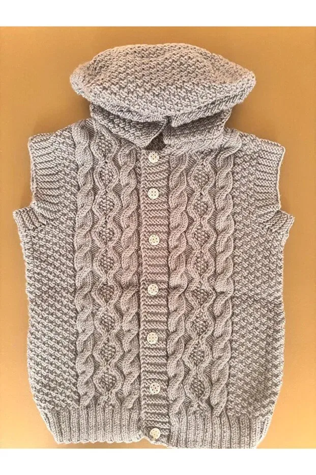 Детский кардиган с косами для новорожденных Sorshop, Gray