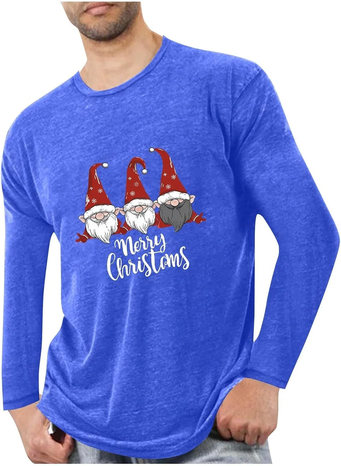 Мужская футболка с рождественским гномом Merry Christmas, Blue