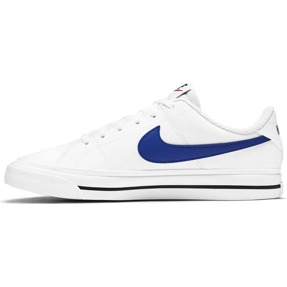 Детские кроссовки для мальчиков кожаные NIKE Court Legacy NIKE, White Game Royal Black — фото 4
