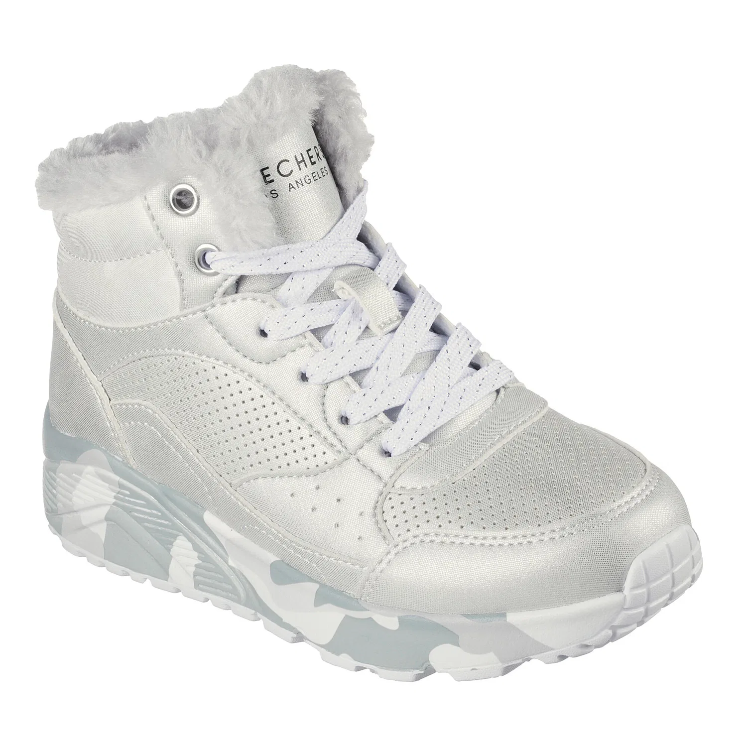 Детские кроссовки с принтом Uno Lite Camo Dazzle Skechers, Серебристый