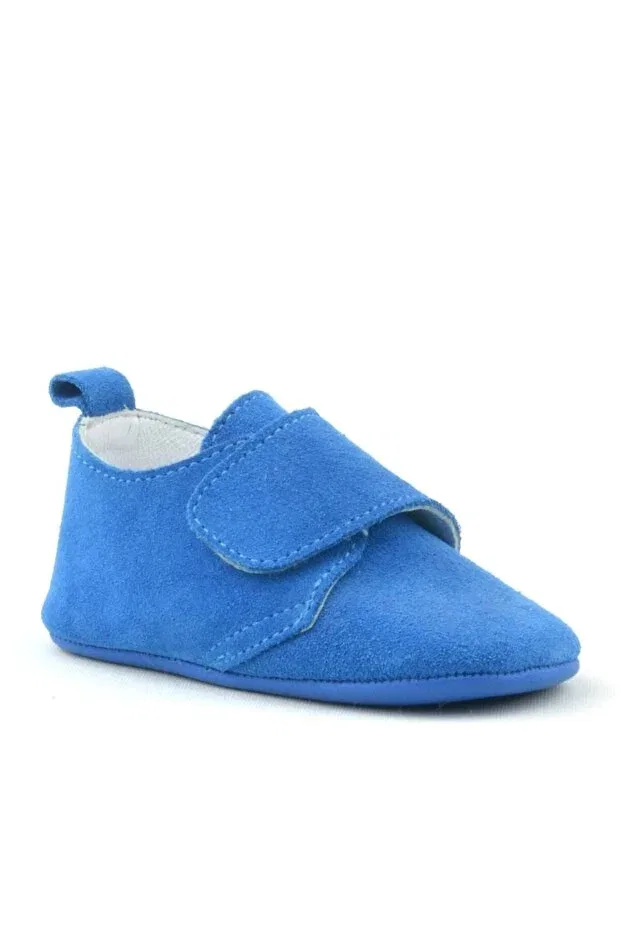 Детские пинетки из натуральной кожи с липучкой Booba Hapshoe, Blue — фото 2