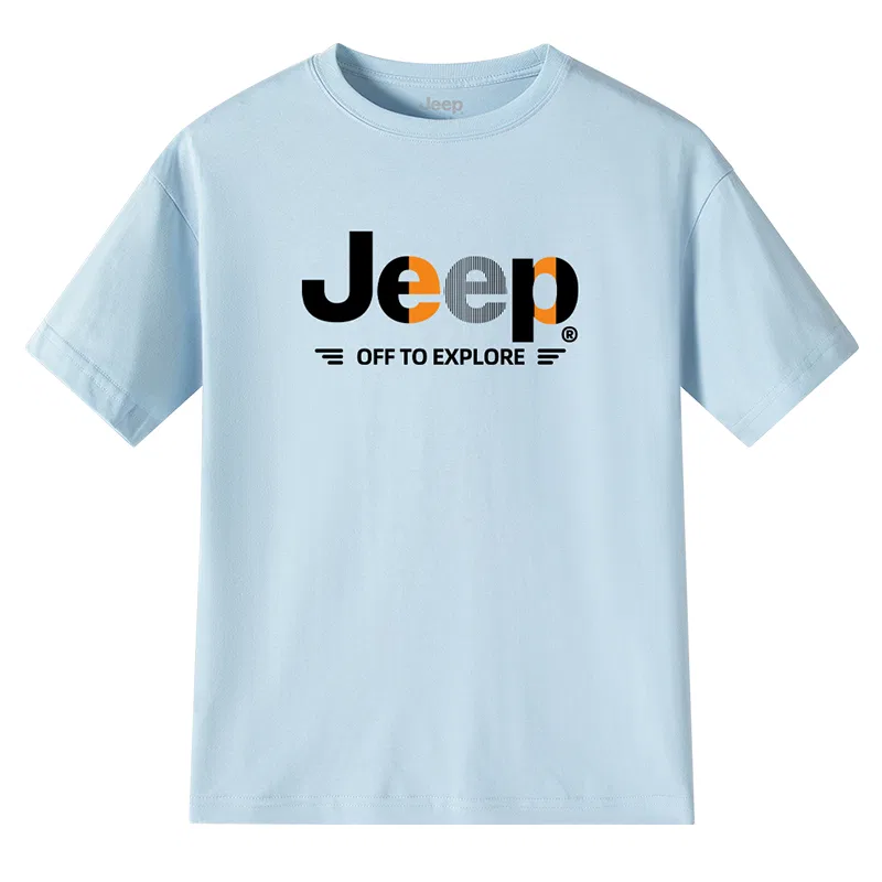 Детская футболка с коротким рукавом, хлопковая, Jeep, Clear Sky Blue