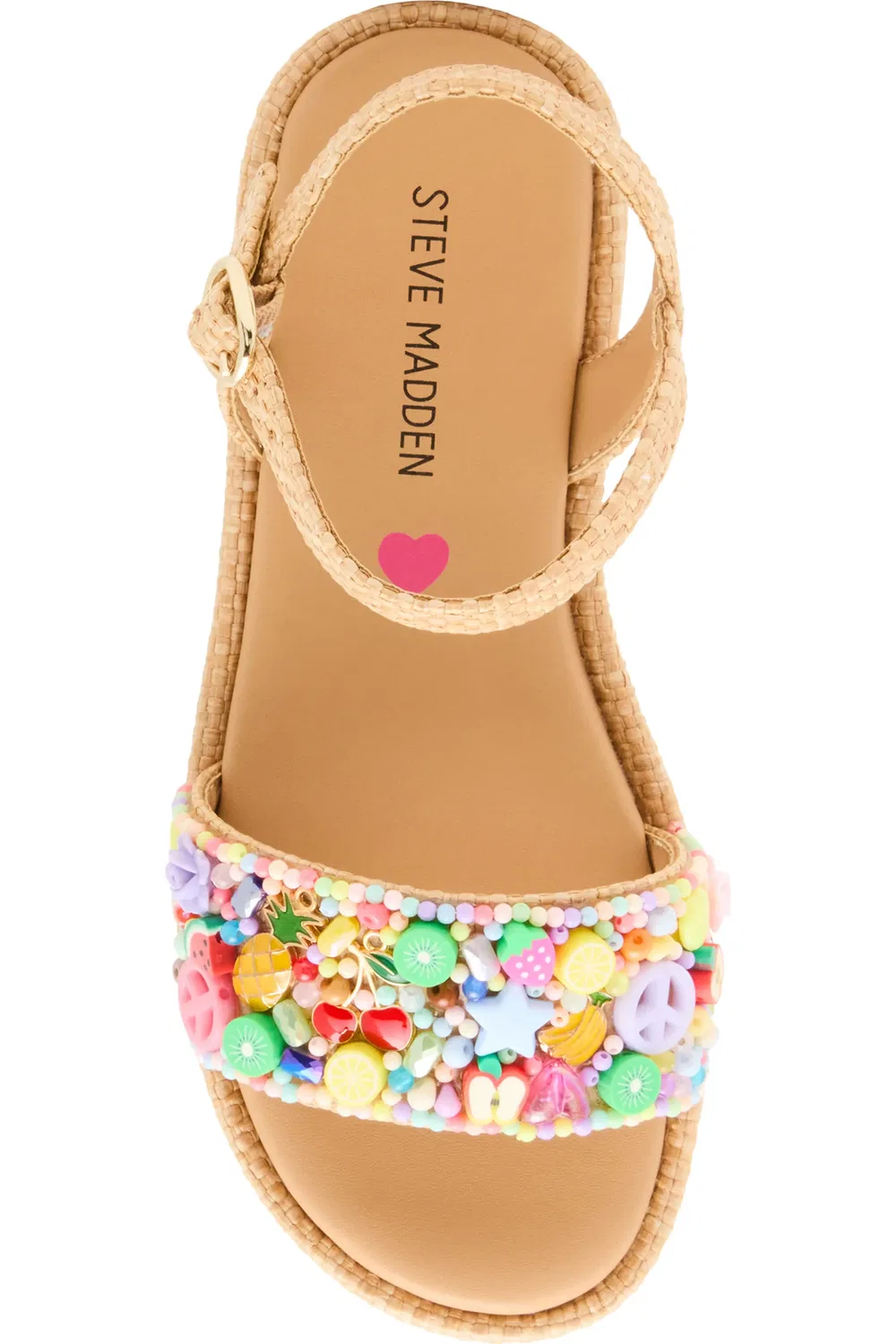Сандалии детские на платформе с ремешком Arabela Steve Madden, Natural — фото 4