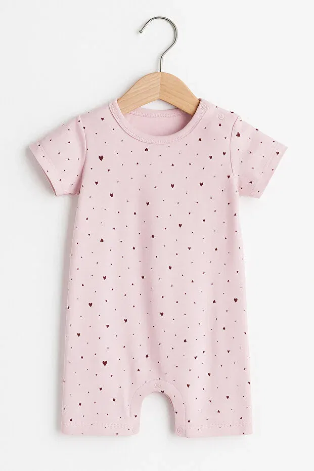 Детский комбинезон для девочек с принтом Basics For My Baby, Red Pink — фото 2
