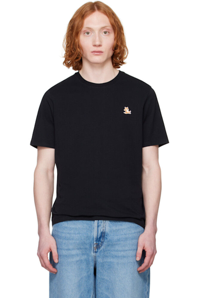 

Черная футболка Chillax Fox Patch Regular Maison Kitsuné