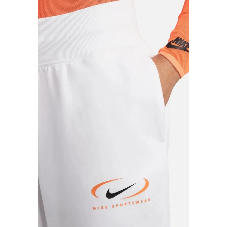 Женские спортивные штаны Nike Sportswear Phoenix Fleece Oversize High Rise, Бело-оранжевый — фото 4