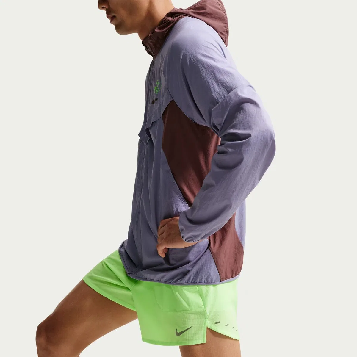 Мужские шорты для бега Dri-Fit Stride 2-in-1 5in Short Nike, Lime Blast/Reflective Silv — фото 3