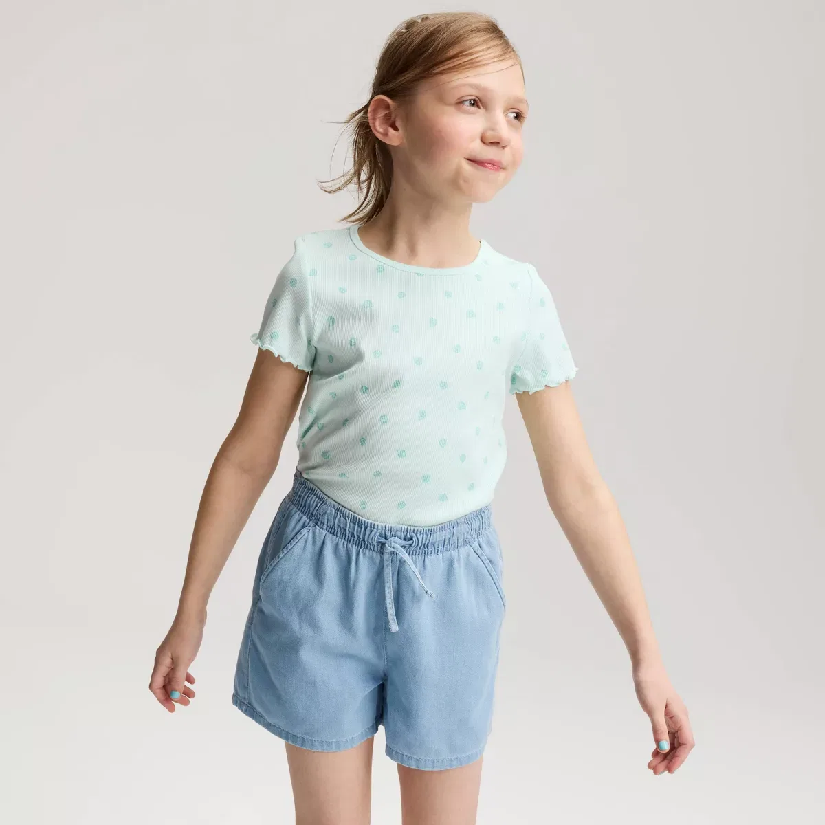 Детская футболка для девочек с рифленой текстурой Cat & Jack, Light Mint Green