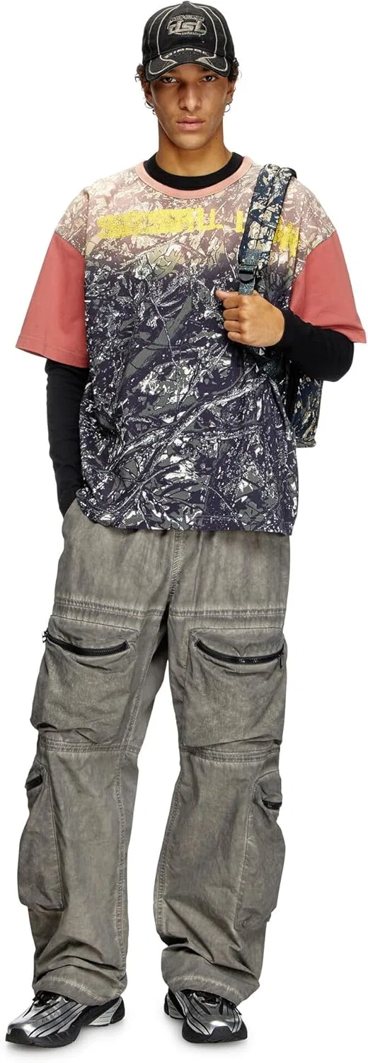 Мужская футболка с камуфляжным принтом T-BOXT-CAMOU Diesel, Black/Green — фото 3