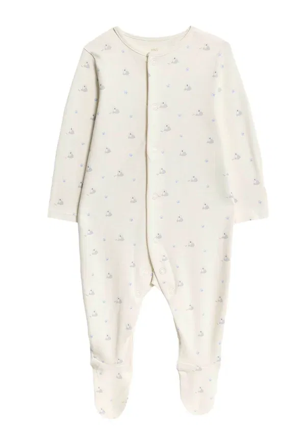 Комплект из 3 спальных костюмов, хлопок, Sleep Suit, Marks & Spencer Mix, синий — фото 4