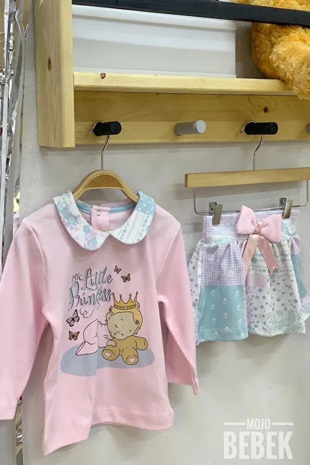 Детский комплект для девочек хлопковый Princess Skirt Set Aziz Bebe, Pink