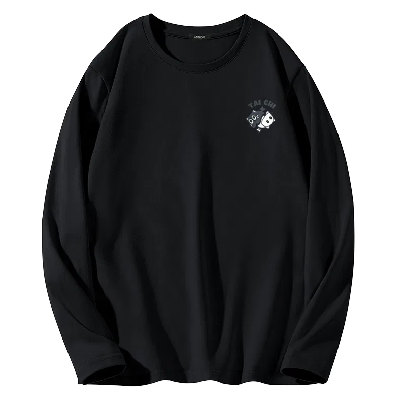 Футболка детская хлопковая Tai Chi Cat Chest Logo MINISO, Black