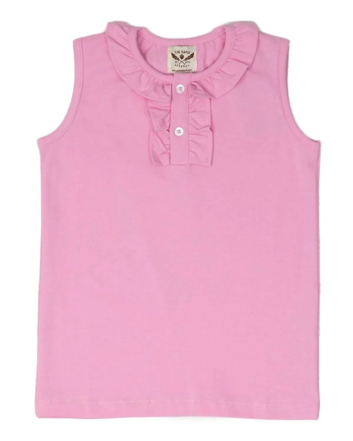Детская блузка для девочек с оборкой у воротника Lucy Ruffled Collar THE OAKS APPAREL, Hot Pink — фото 2