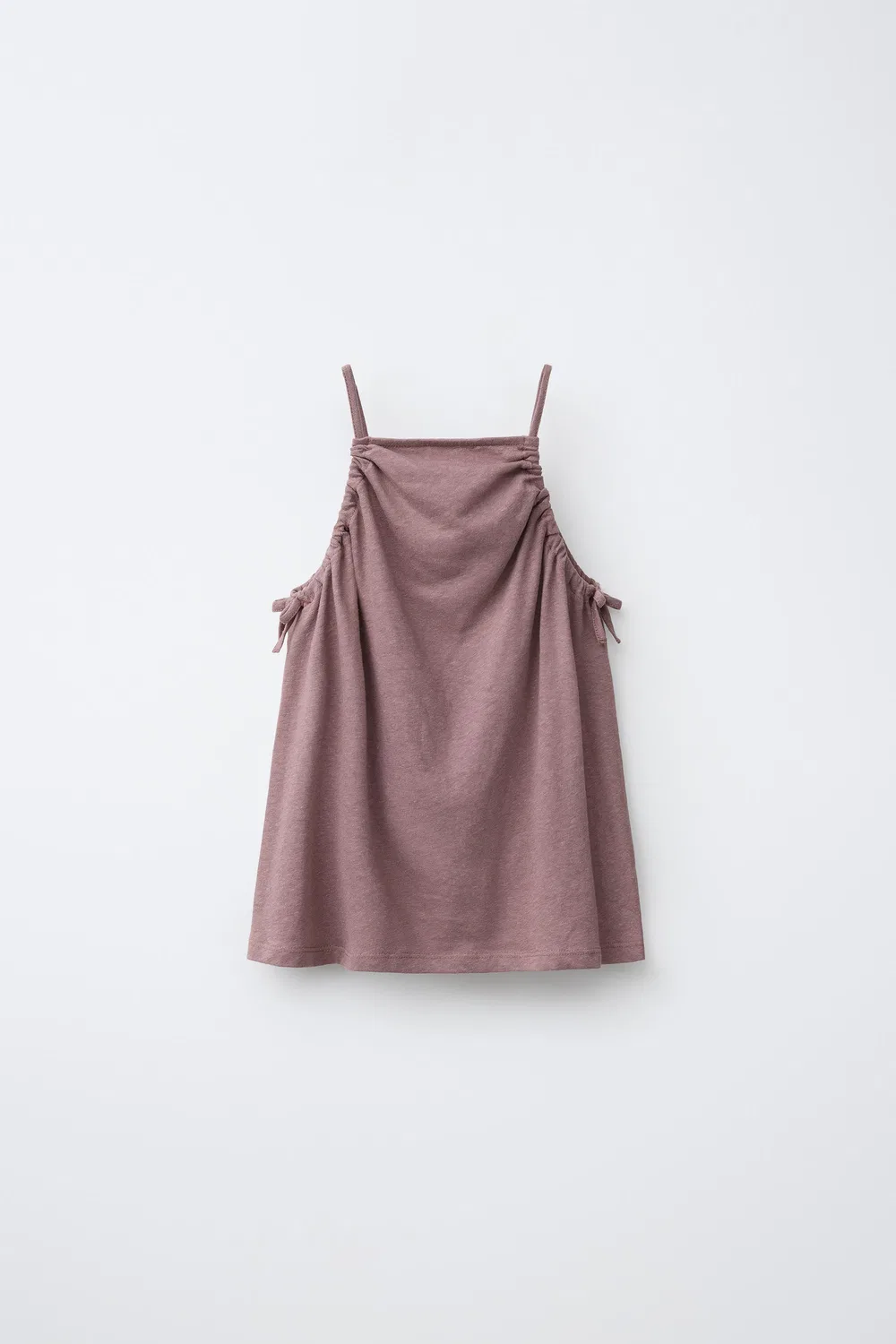 Комплект из топа и шорт-бермуд из смеси хлопка и льна ZARA, Brown/Taupe — фото 2