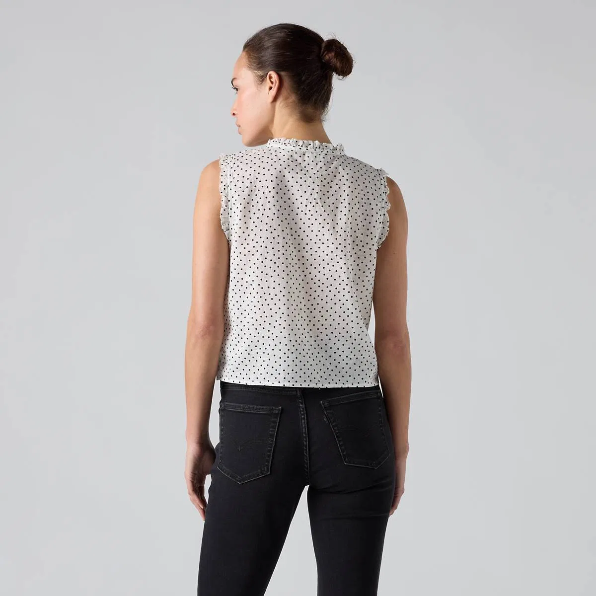 Узкая блузка Шелби Levi's, Tovi Dot Egret - White — фото 4