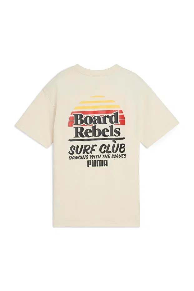 Детская футболка с принтом Unisexmid90S graphic tee beige tangled with the toy short sleeve t-shirt Puma, Beige-102230825 — фото 3