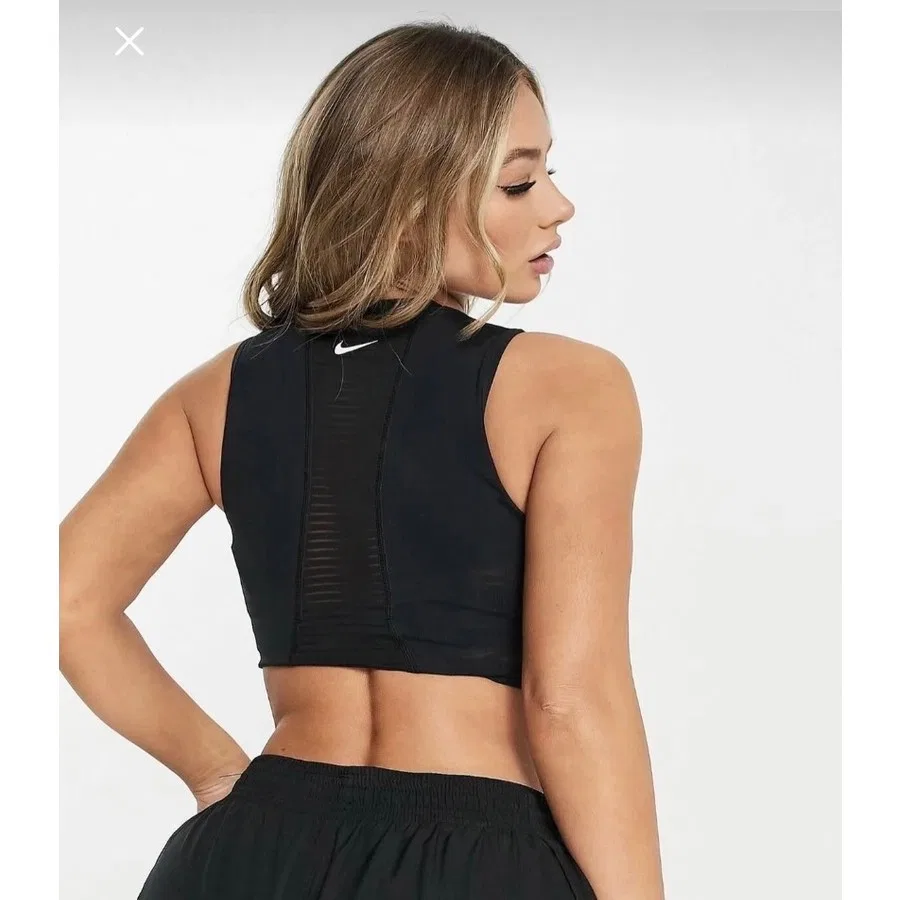 Женский спортивный топ-кроп Nike Pro Dri-Fit, Черный — фото 2
