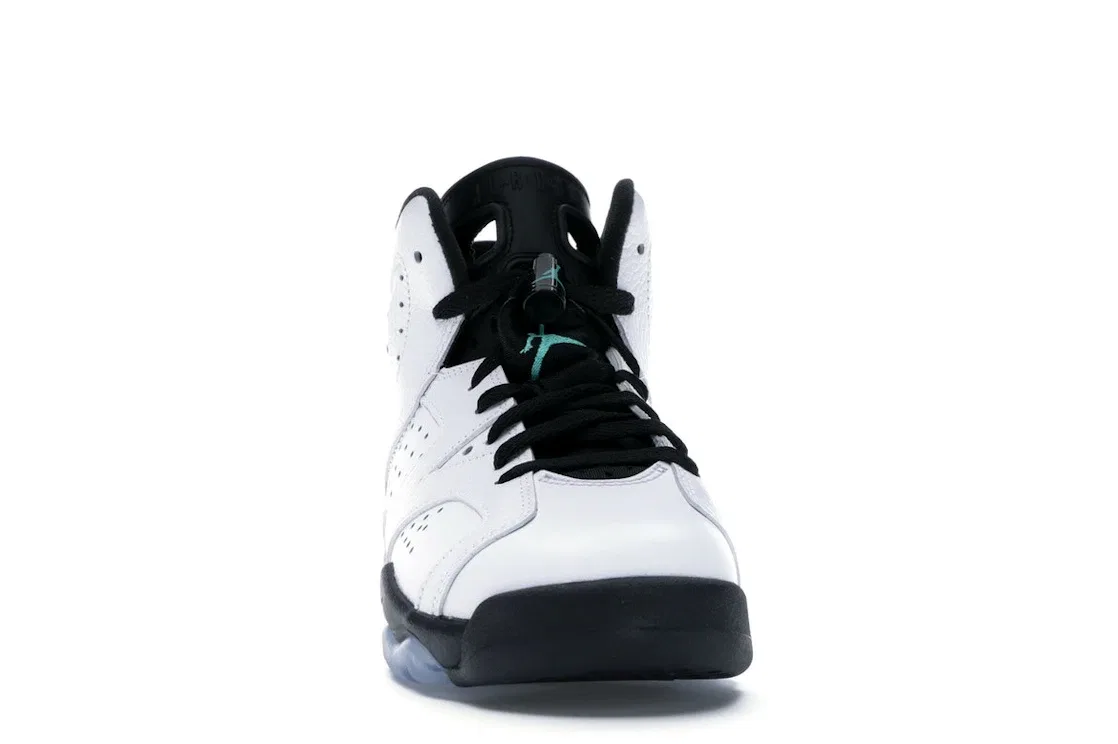 Детские кроссовки Lifestyle на шнуровке Jordan 6 Retro Jordan, White/White-Hyper Jade-Black — фото 2
