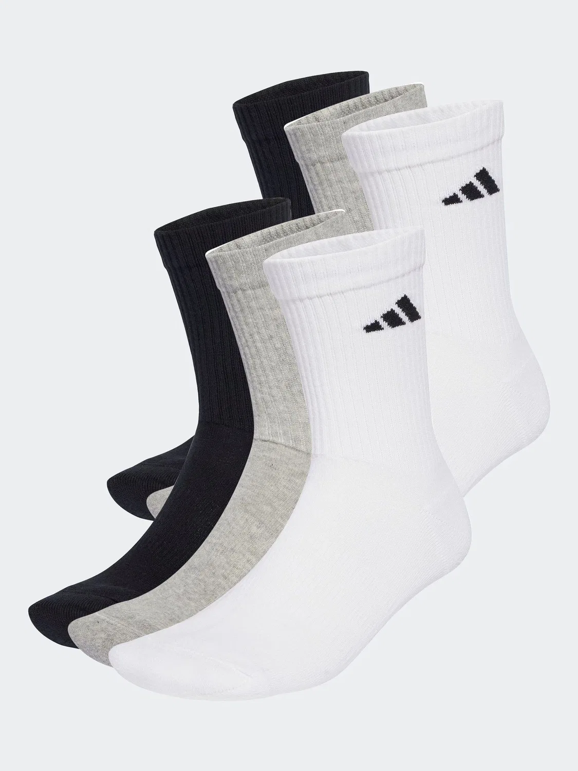 Носки повседневные Crew Socks 6 Pack adidas, белые