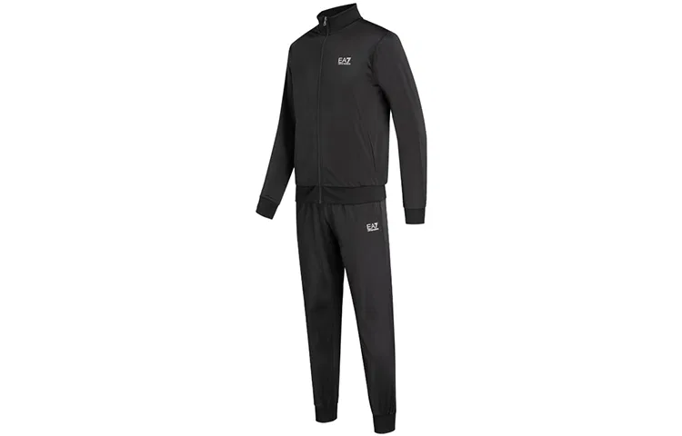 Мужской спортивный костюм с воротником-стойкой EMPORIO ARMANI, Black — фото 4