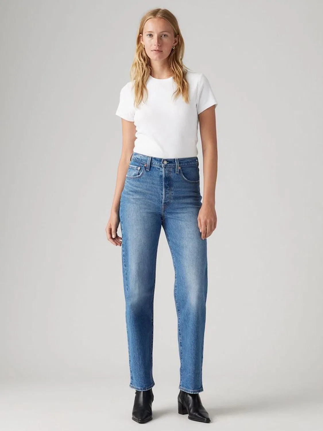 Джинсы прямого кроя, Ribcage Straight Ankle Levi's, синие — фото 2